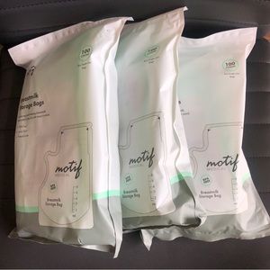 Motif Medical Breast Milk Storage Bags 300 total count (3 packages of 100ct)